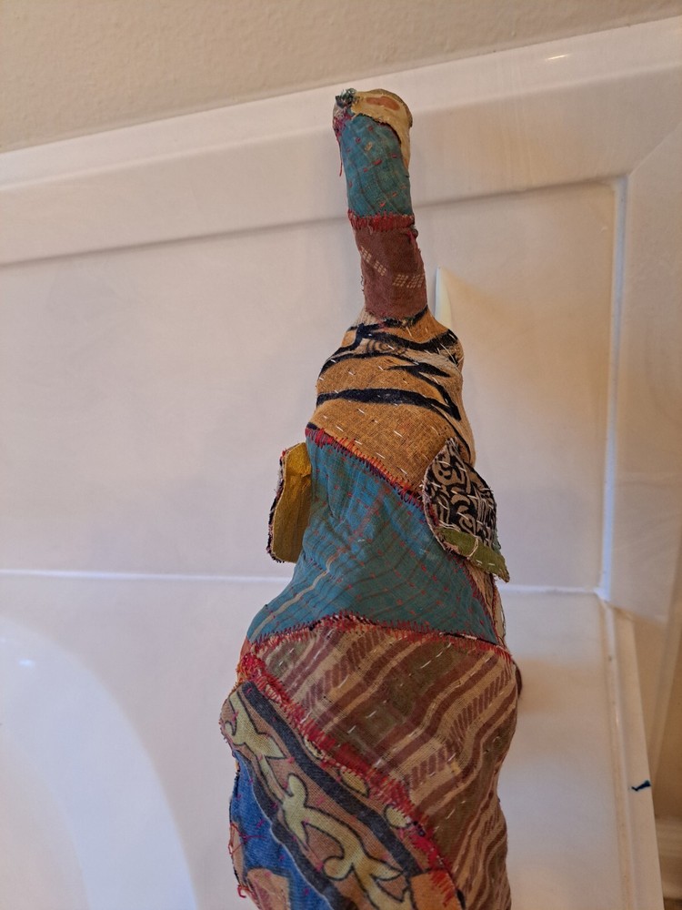 Antique Vintage Indian Patchwork Embroidered Stuffed Elephant Boho