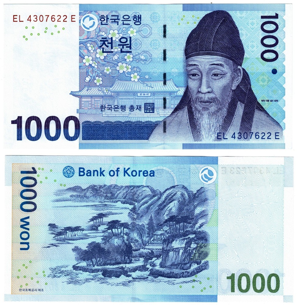 2007 South Korea 1000 Won Banknote UNC P54