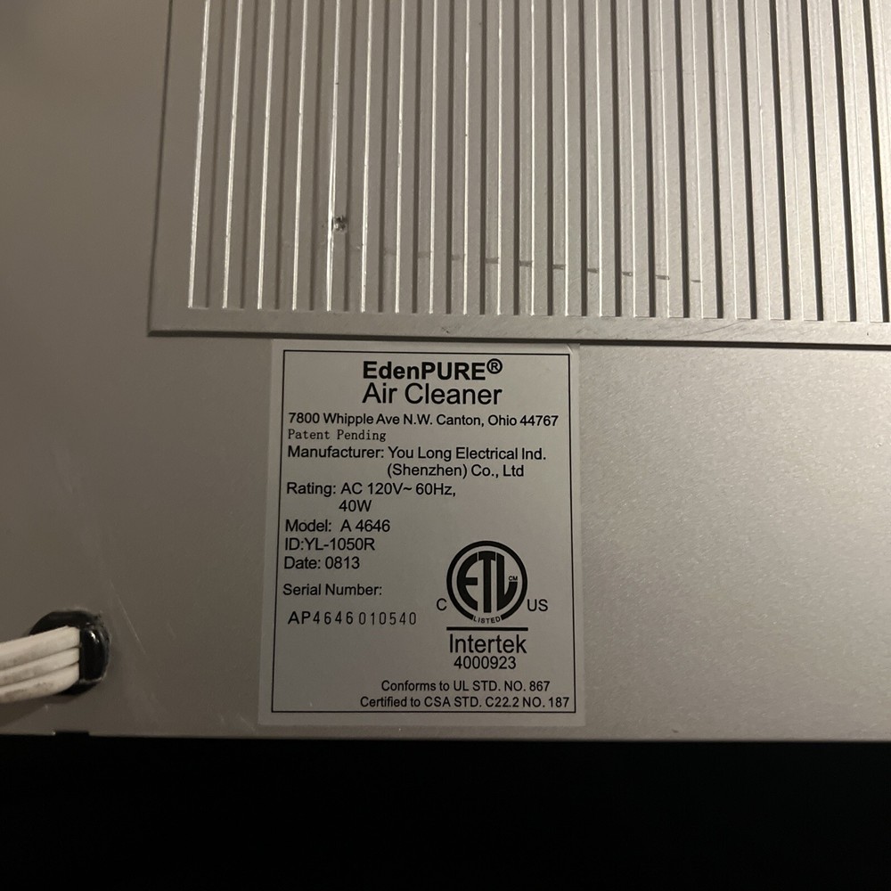 edenPURE air cleaner model A 4646