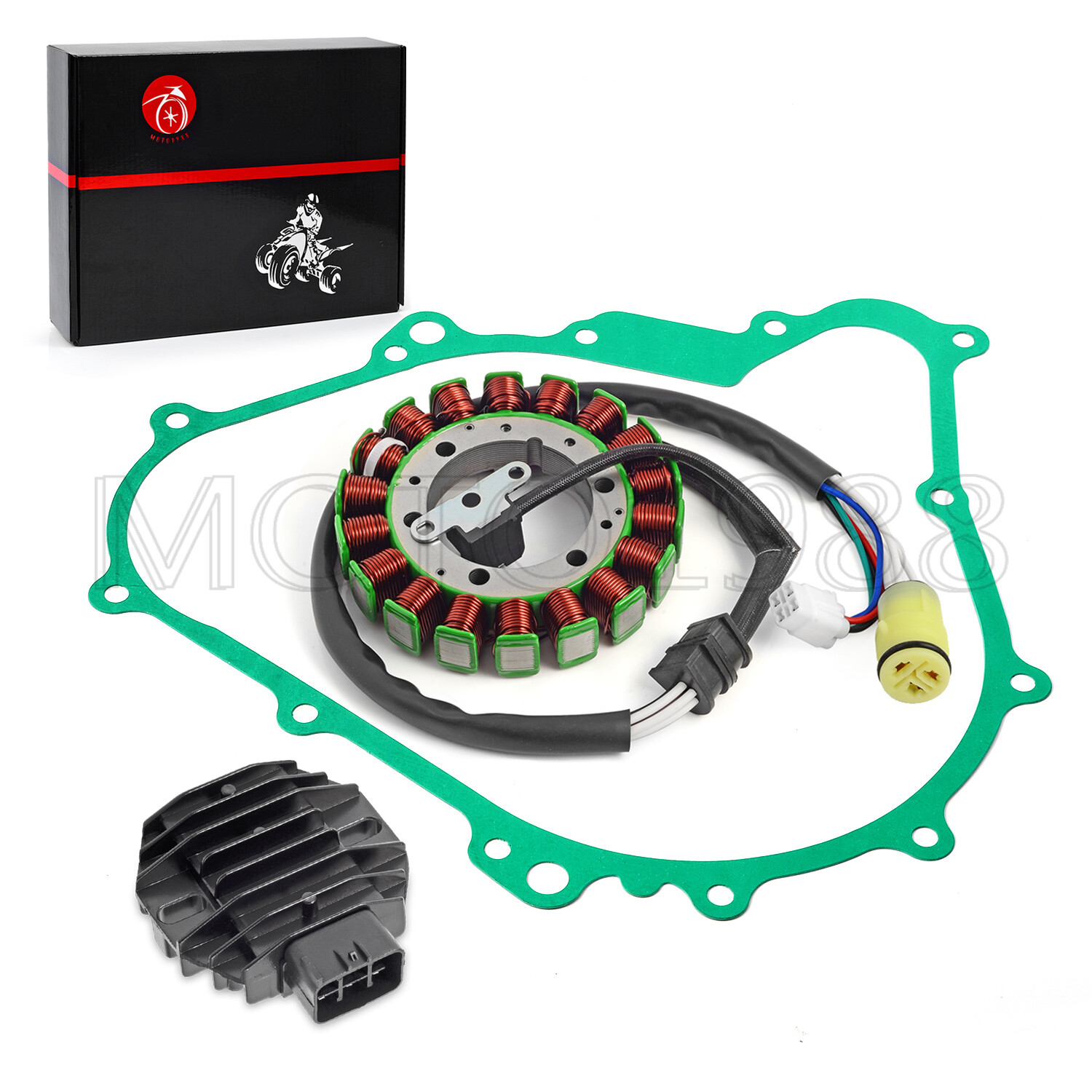 Stator & Regulator Rectifier W/ Gasket For Yamaha Kodiak 400 450 2003 04 05 2006