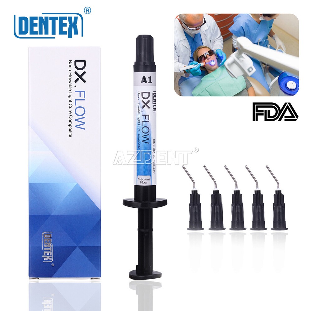 Dental DENTEX Flowable Medium Flow Light Cure Composite Shade A1 DX Flow
