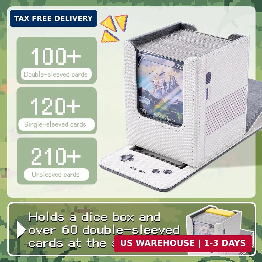 Retro Gaming Console Appearance MTG Deck Box with Commander Display, Card Deck C