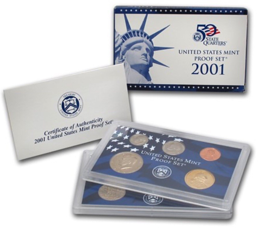 2001 Clad Proof Set U.S. Mint Original Government Packaging OGP COA