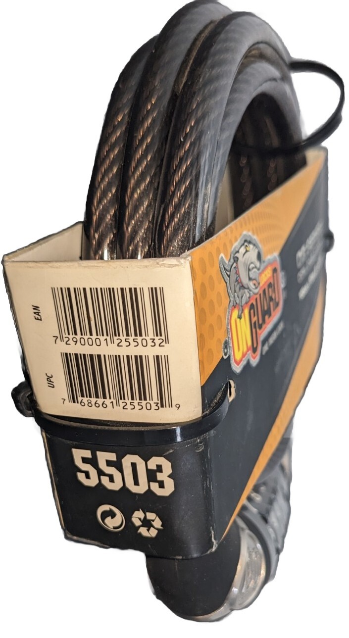 OnGuard 5503 Coil Cable Lock w Quick Release Bracket 6' L 4 Digit # NEW FREE SH