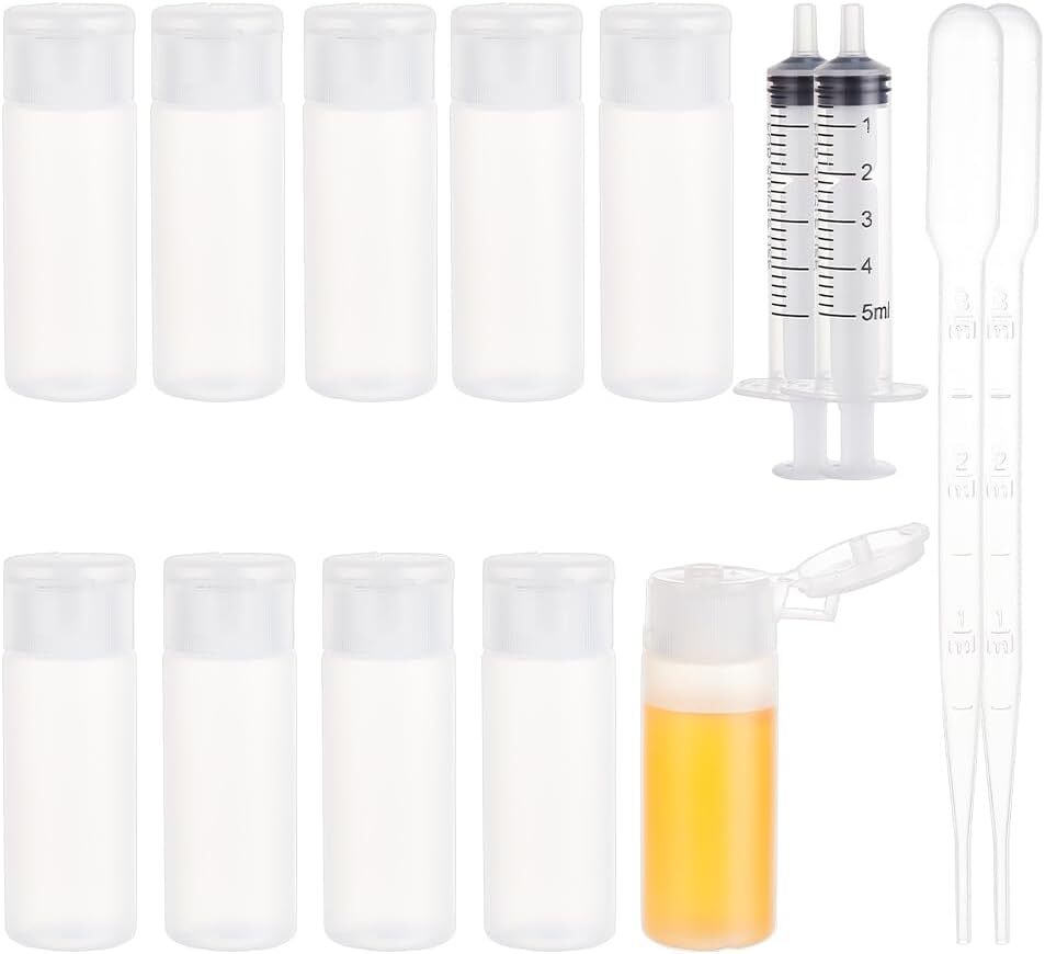 10 Pack 12ml Small Plastic Flip Cap Sample Bottle Empty Refillable Travel Bottle