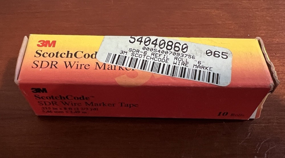 3M ScotchCode SDR-6 Wire Marker Tape (10 Rolls)