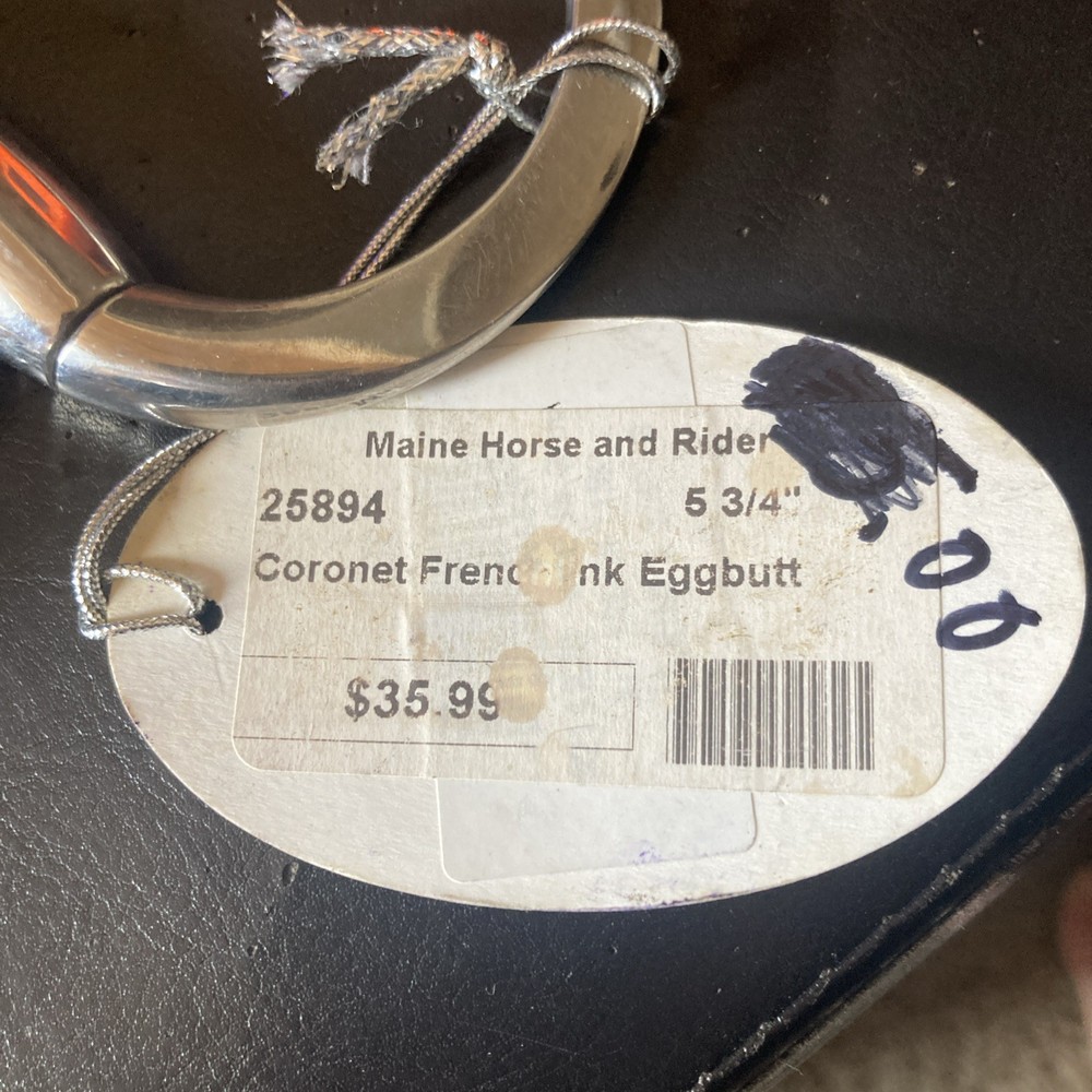 NEW Coronet French Link Flat Ring Eggbutt Horse Snaffle Bit 5.3/4”