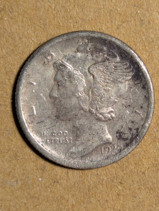 US 1920 Mercury Dime Silver
