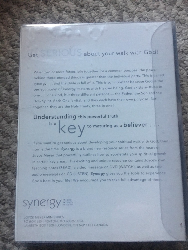 Joyce Meyer Synergy Relationships 1 DVD 2 CD's Book
