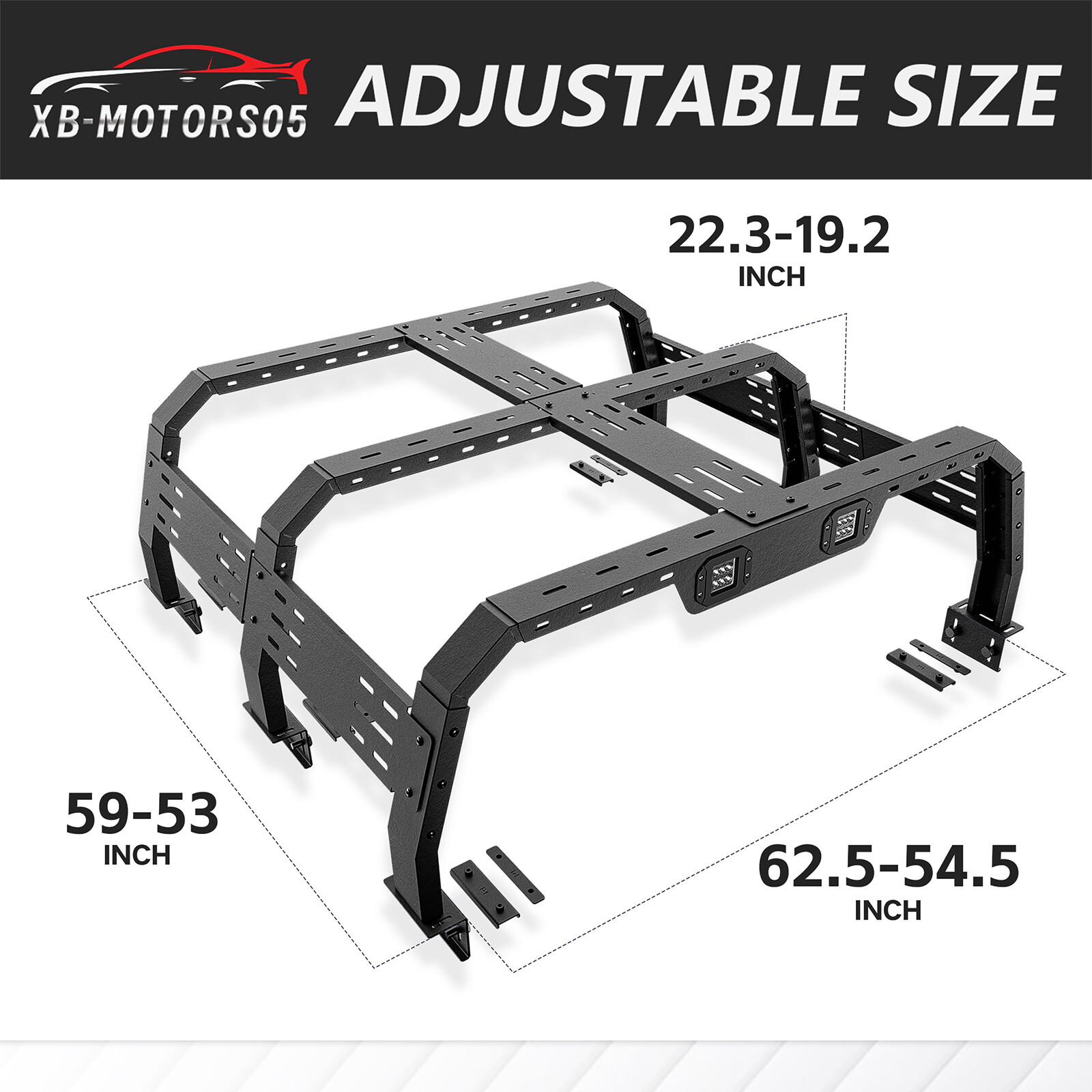 23"1000lbs High Bed Racks Truck Cargo Carrier for F150/Ram/1500/Ranger/Colorado