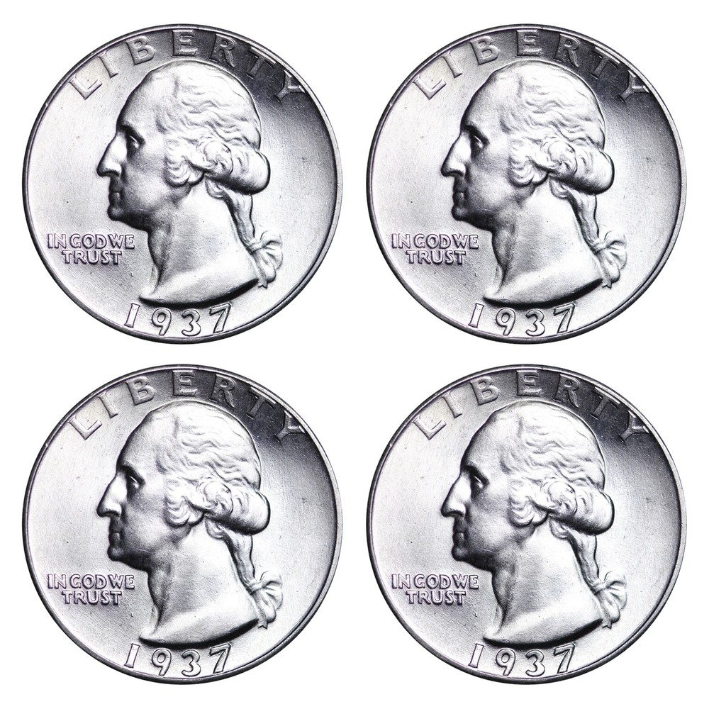 $1 Face - 90% Silver Washington Quarters BU - Random Date