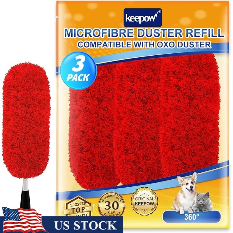 Microfiber Duster Replacement Heads Washable Reusable Compatible W/ OXO Duster
