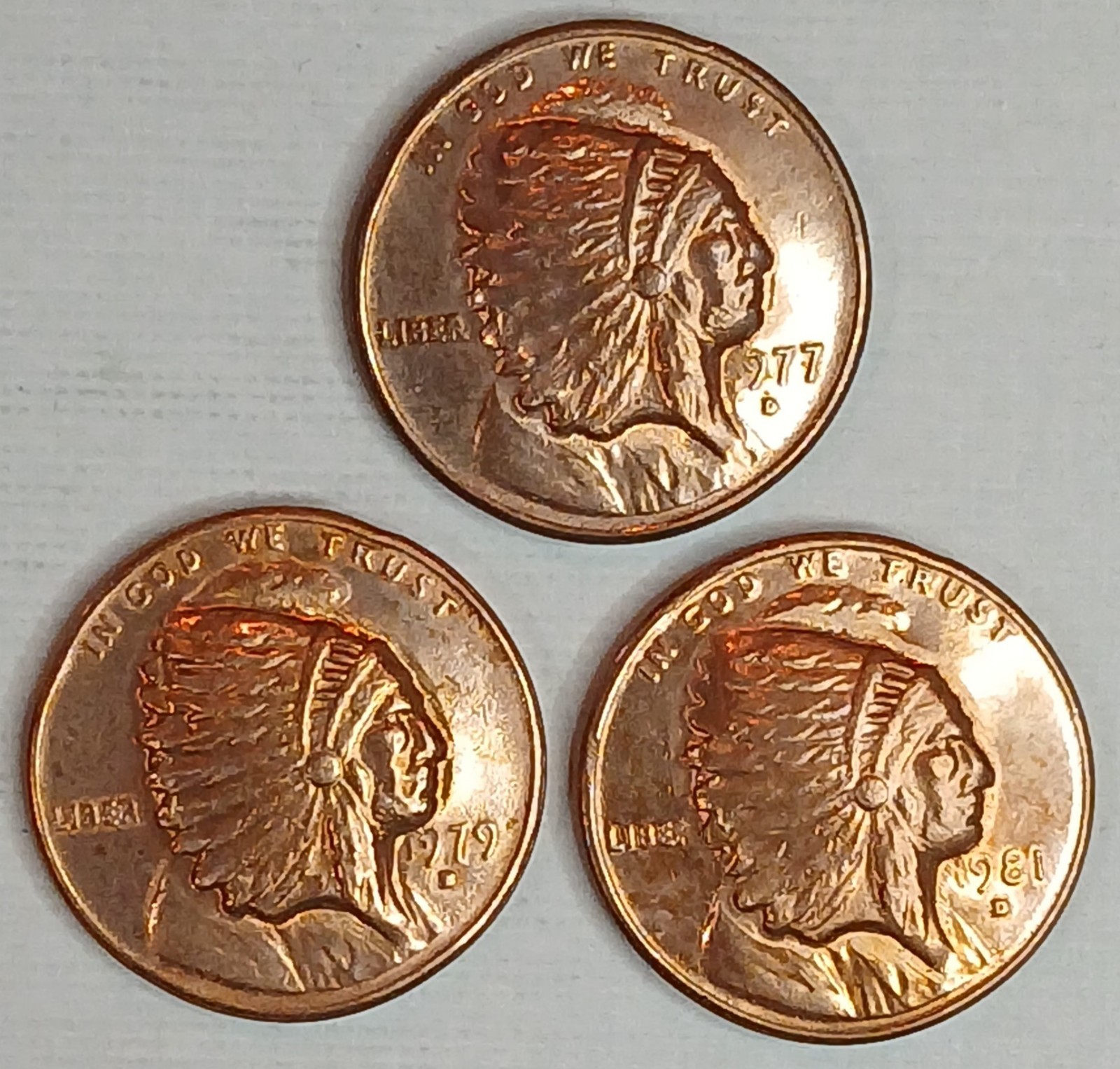 1x 1970-1984 Indian Chief Head Face Pop-Out Push-Out Cent Penny Repousse Coin
