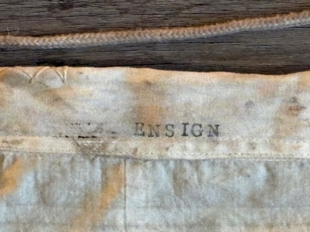 WWII BRITISH NAVAL ENSIGN FLAG SEWN EXAMPLE.