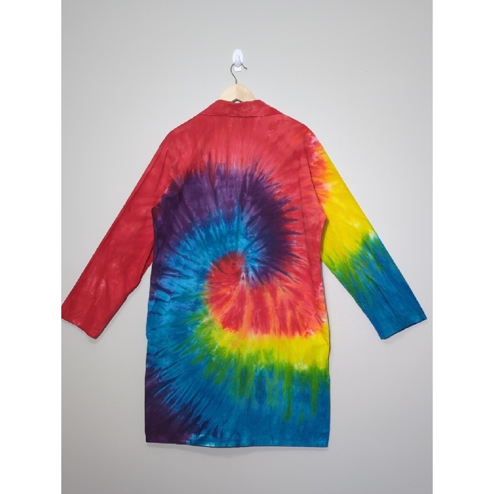 Tie-Dye Colorful Lab Coat THC Laboratory Patch Multicolor Unisex Medium Rainbow