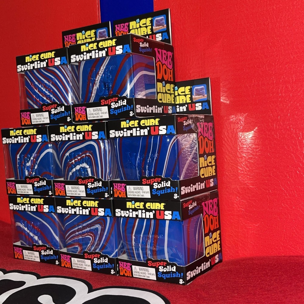 Nee Doh Nice Cube Swirlin USA Super Solid Squish