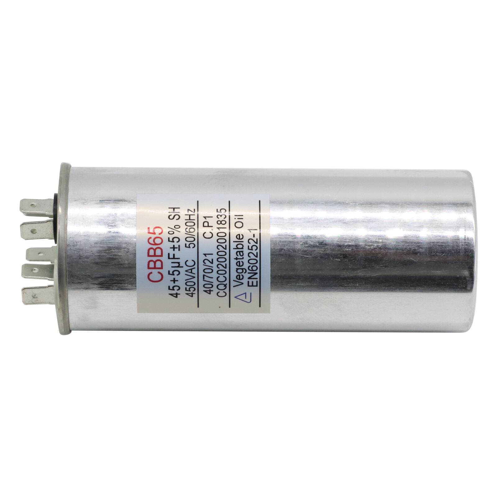 45+5 MFD ±5% Dual Run Capacitor 370 450 VAC CBB65-R AC Motor HVAC Fan 10 Pack