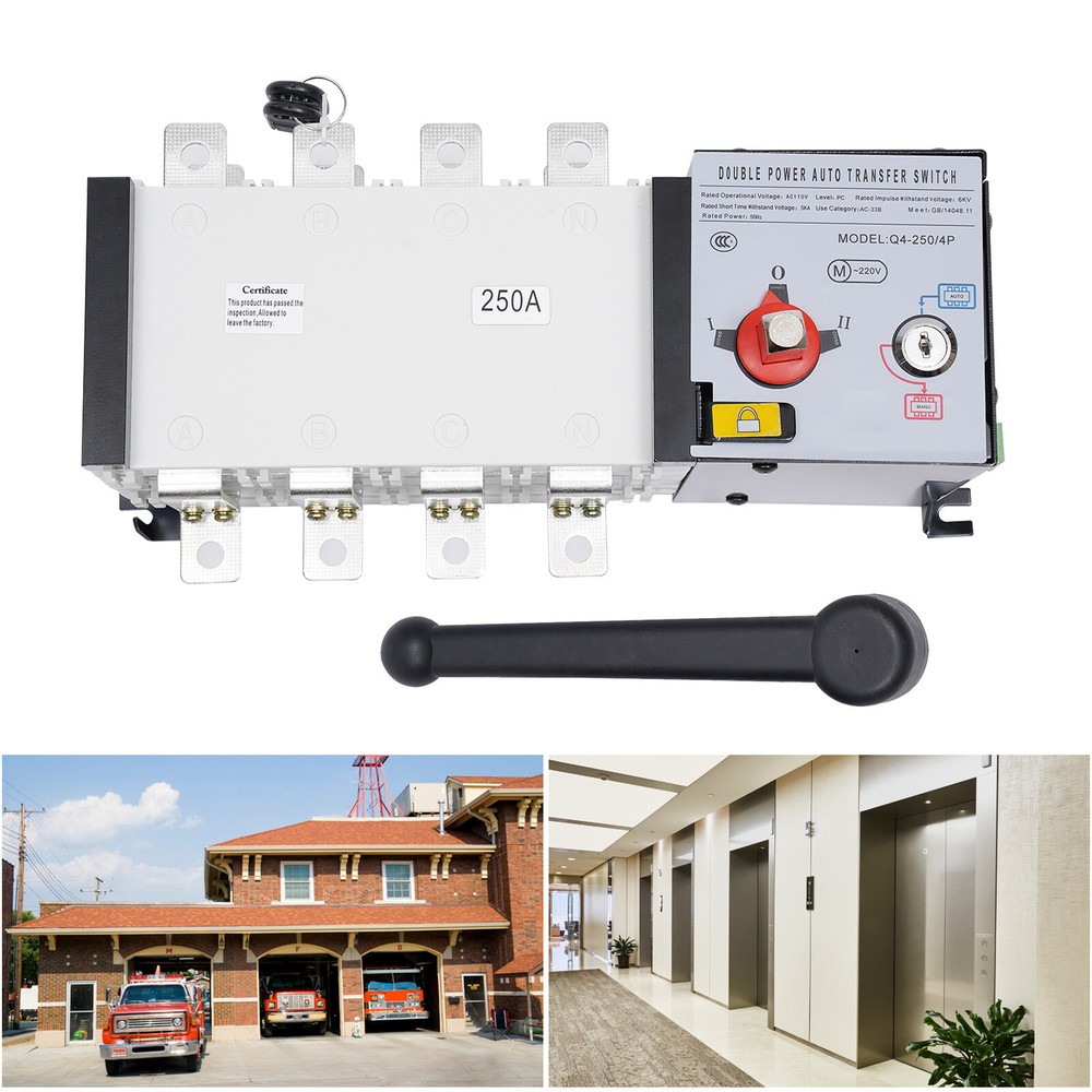 Automatic Transfer Switch 250A 4-Poles AC 110V  Grid to Generator Industrial