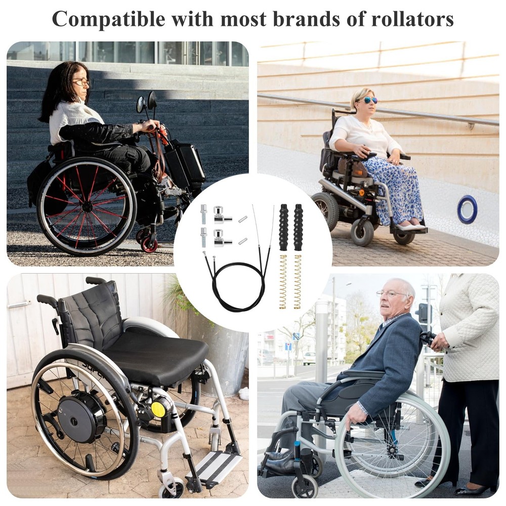 2 Pack Rollator Brake Cable Replacement, 41" for Folding Black