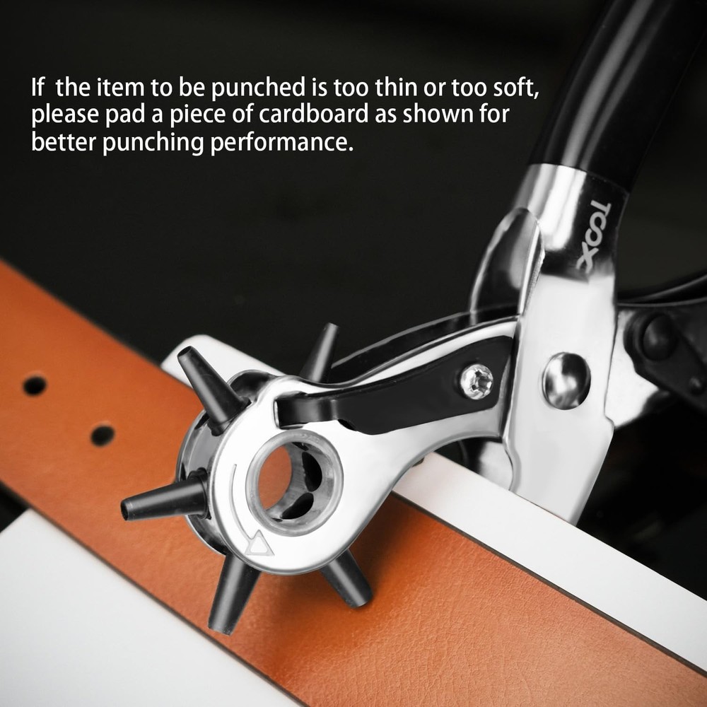 Durable Ergonomic Leather Hole Puncher: 6 Sizes for Ultimate Crafting Precision