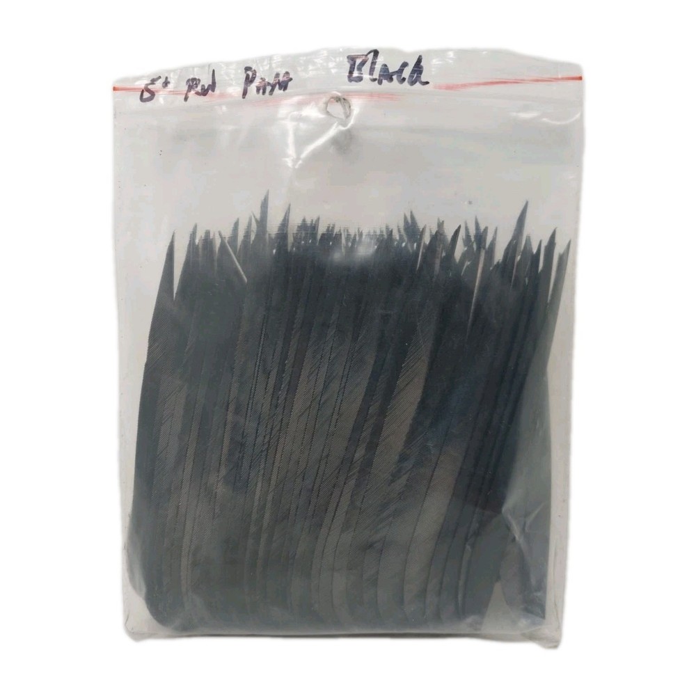 100pk Archery Arrow Feathers 5" Right Wing: Parabolic Black