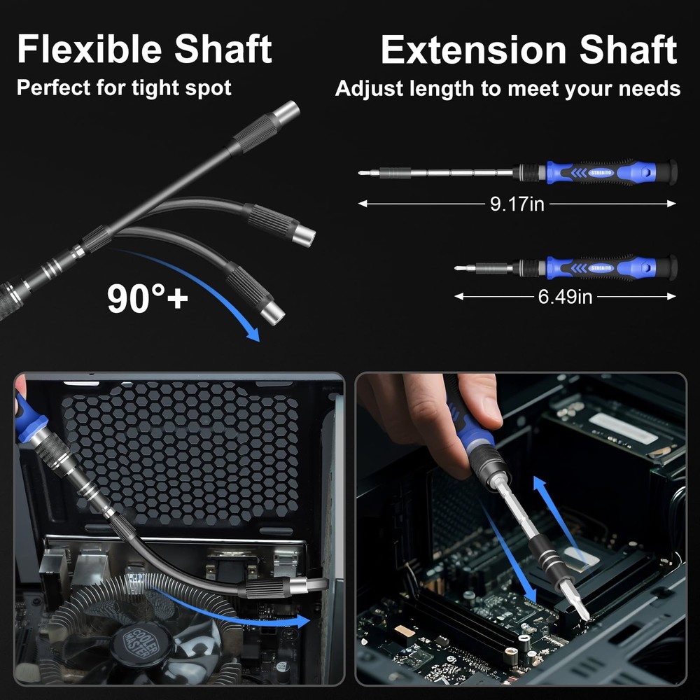 Electric Screwdriver, 144-in-1 Precision Screwdriver Set, 120 Magnetic Bits, ...