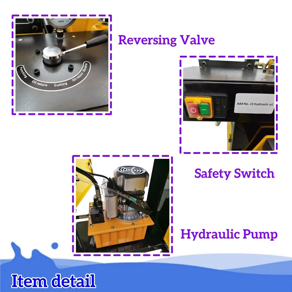 Busbar Processing Machine 4-In-1 Shearing Punching Bending Crimping Tool 110v