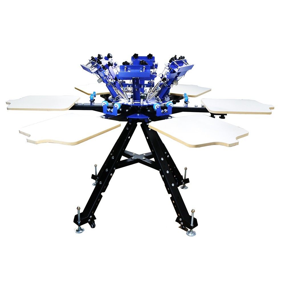 Micro-registration 6 Color 6 Station Screen Printing Press Rotary Screen Printer