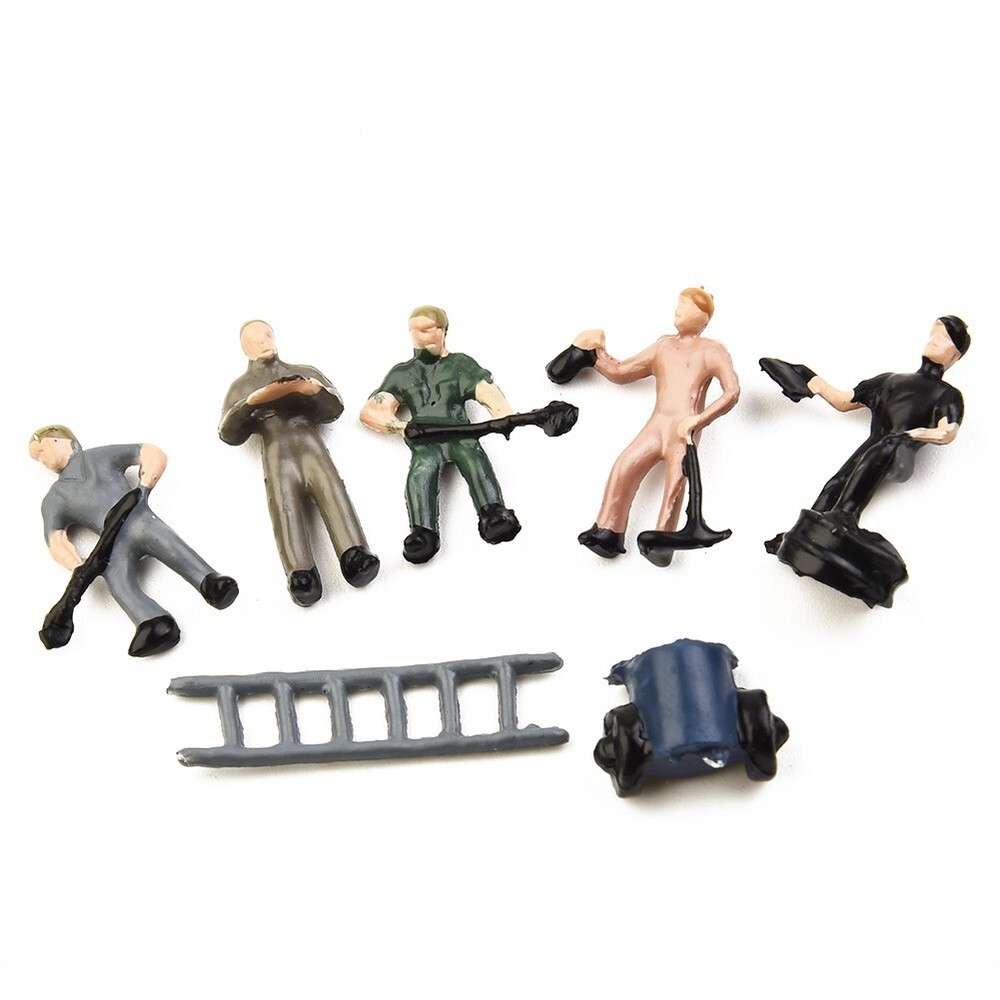 27pcs Set Ho Scale 1:87 Model Train Layout Painted Figures Railway Worker People