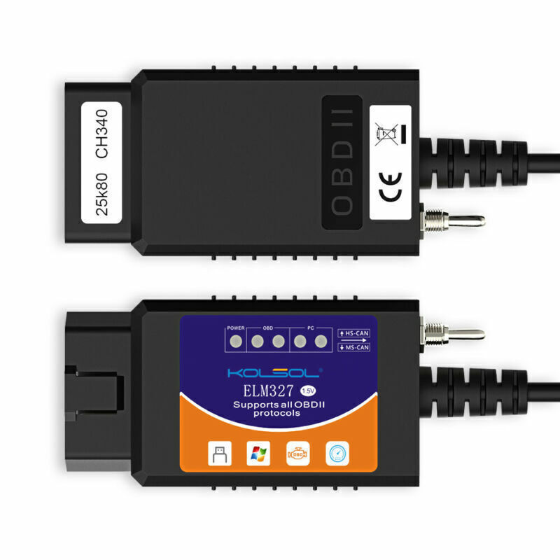For Ford Forscan ELM327 USB Modify OBD 2 Scanner V1.5 MS-CAN HS-CAN Code Reader