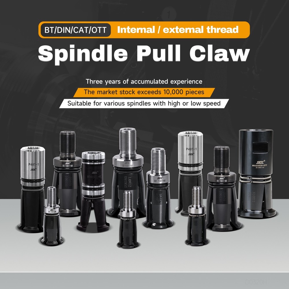 DIN50 Spindle Pull Claw CNC Gripper 4 Petal Female External Thread Tool Milling