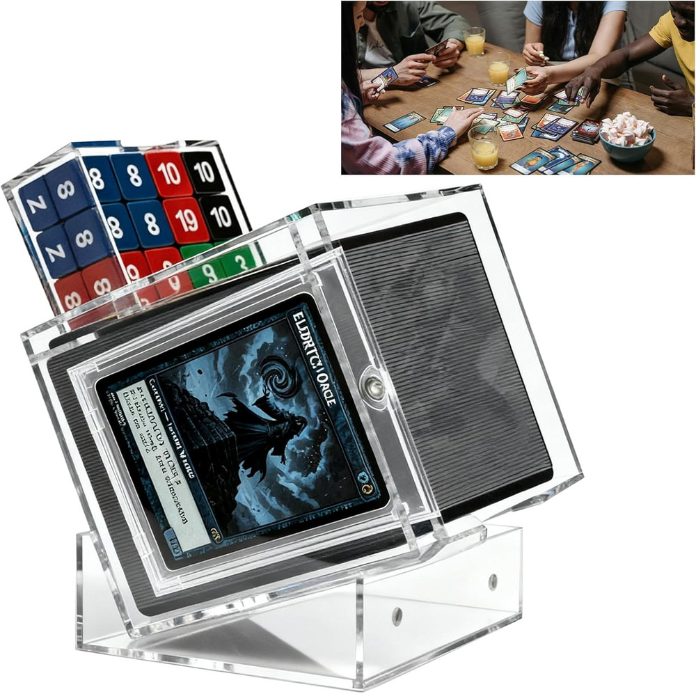 Card Deck Box Compatible with MTG Commander Acrylic Commander Deck Box with Comm