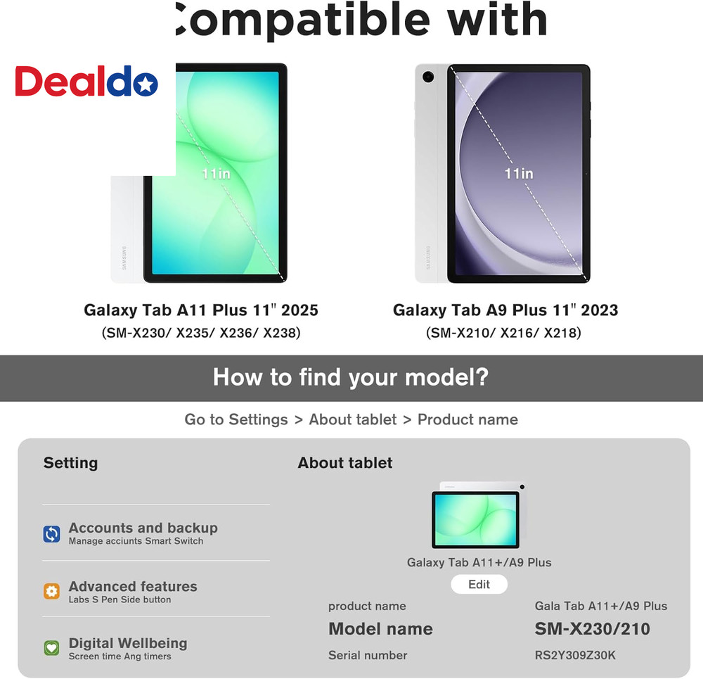 2 Pack Screen Protector for Galaxy Tab A11 plus 2025 / Tab A9 plus 11 Inch 2023,