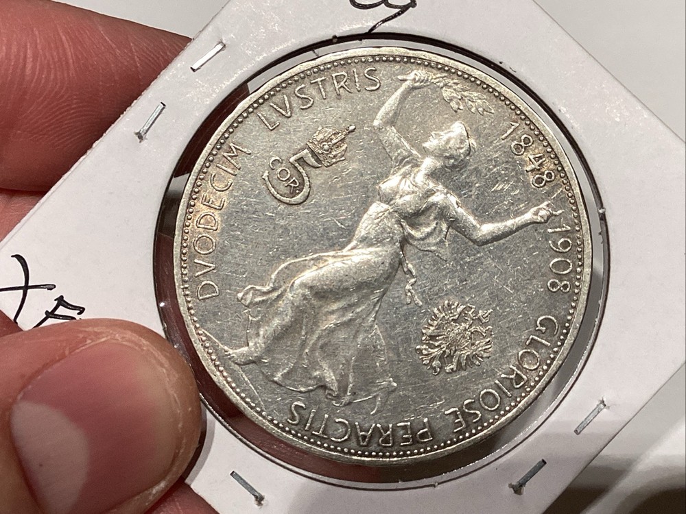 Austria 1908 5 Corona XF+ Nice