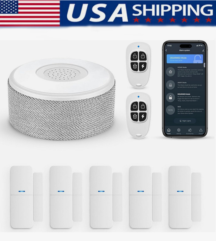 8pcs Smart WiFi Home Alarm System Residential Wireless Security Control Sensor