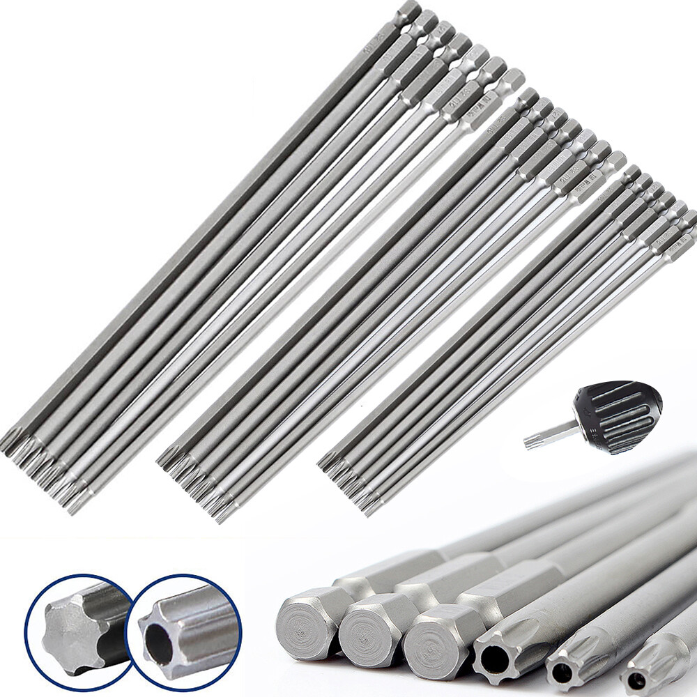 Bits For Screwdriver Wrench Adapter Magnetic Torx Key T6-T40 Solid/Hollow 50mm