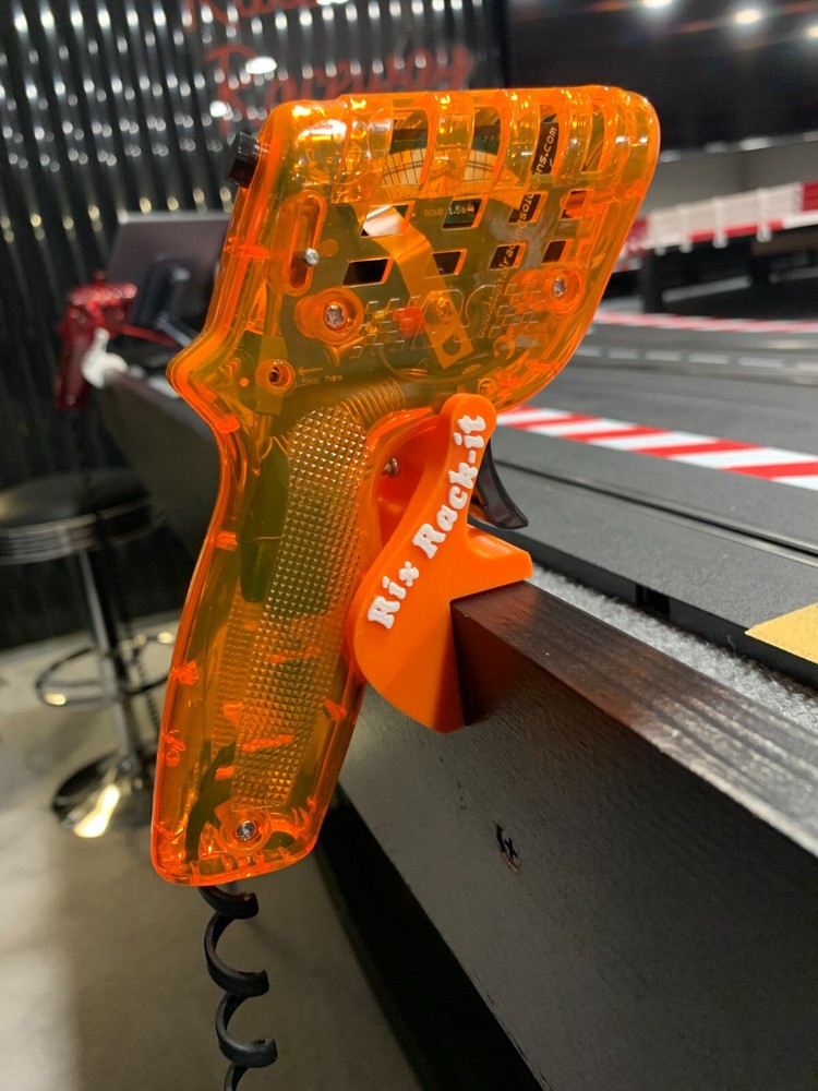 Rix Rack-it Slot car controller holder (Orange L mount)
