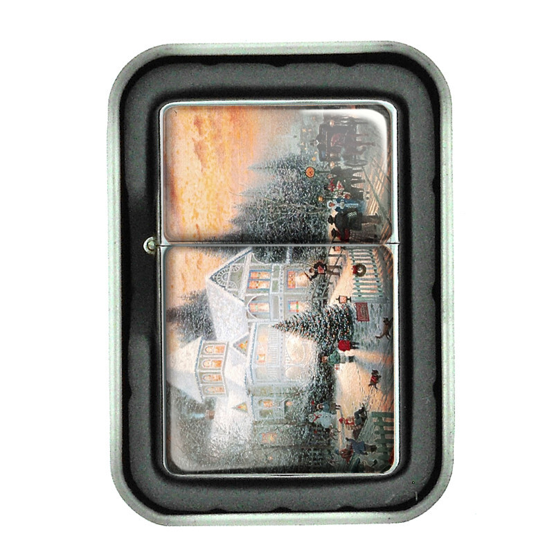 Christmas D1 Flip Top Oil Lighter Windproof