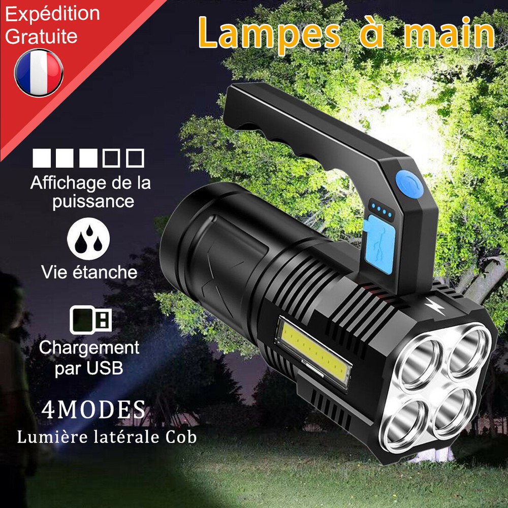 350000000 Lumen Super Bright LED Tactical Flashlight Rechargeable LED Work Light