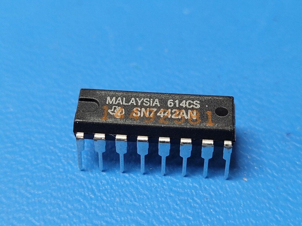 (1 PC) SN7442AN TI Decimal Decoder/Driver, Inverted Output, TTL, PDIP16