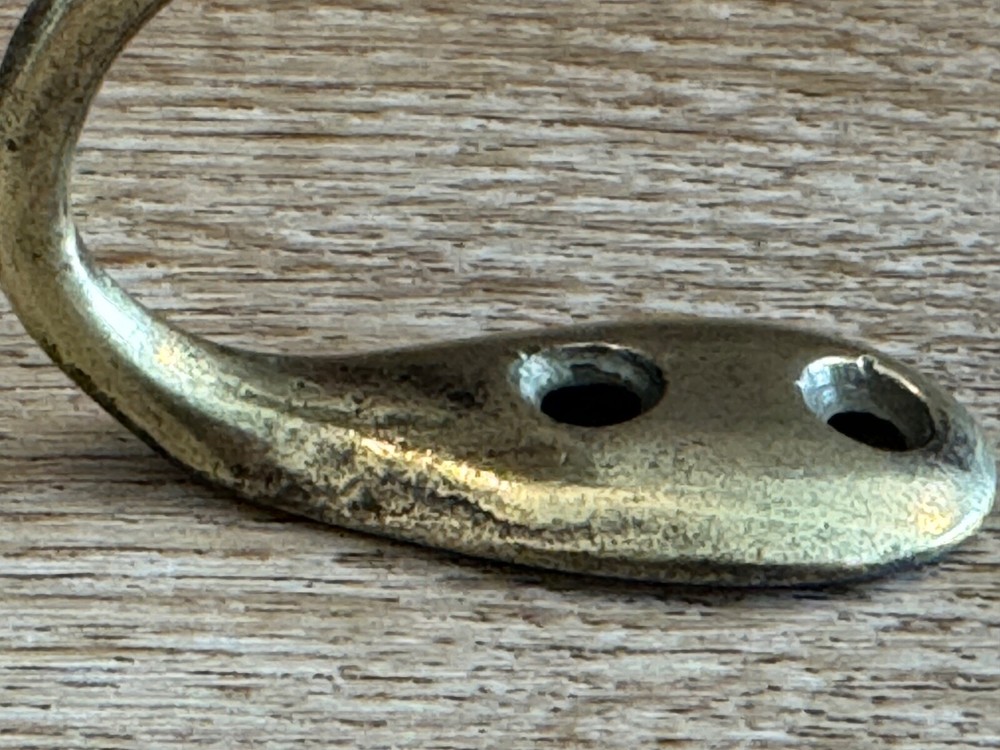VINTAGE BRASS COAT HOOK RECLAIMED