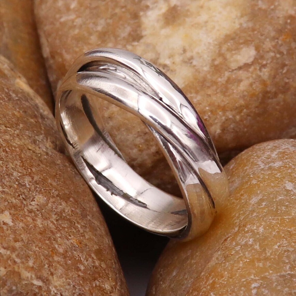 Solid 925 Sterling Silver Band Ring Wrap Statement Handmade Ring All Size