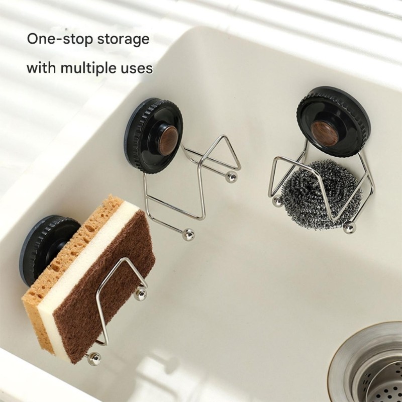 Suction Cup Suction Sponge Holder Wall Mounted Sponge Water Drain Rack