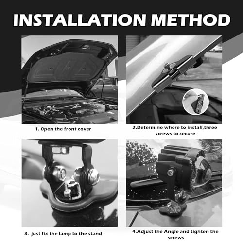 2PCS Light Bar Mounts with Hex Wrench,180°&60° Adjustable Ditch Light Brackets