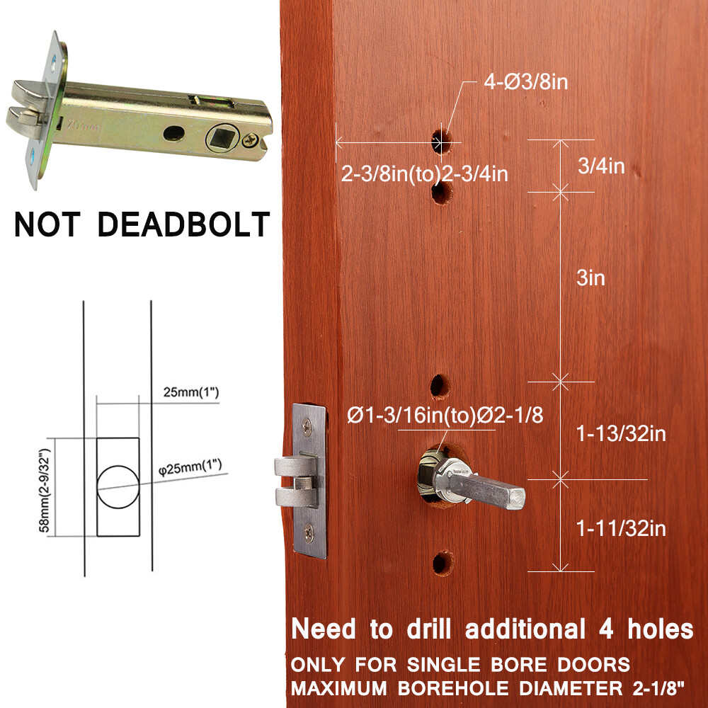 Door Lock Keyless Digital Code Keypad Mechanical Entry All-Weather Not Deadbolt