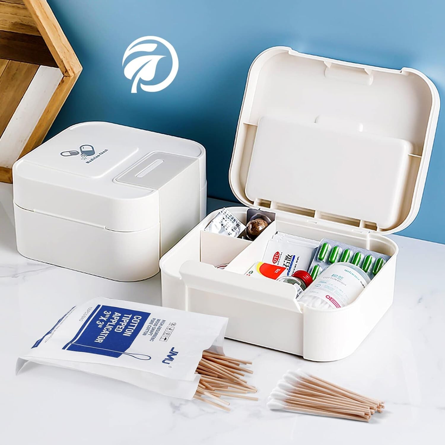 1000Pcs Cotton Swabs Wooden Handle Sticks 3 " Q-Tips Medical Use Supply