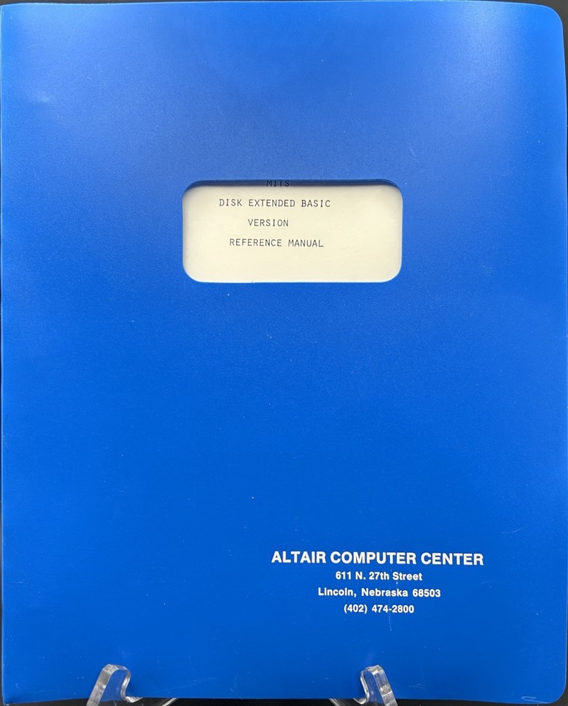 MITS Disk Extended Basic Reference Manual c. 1978