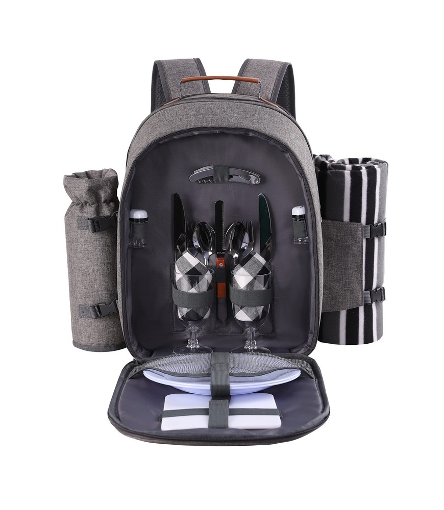 Apollo Walker Picnic Backpack Set for 2 Person with Cooler Compartm... Fast Ship