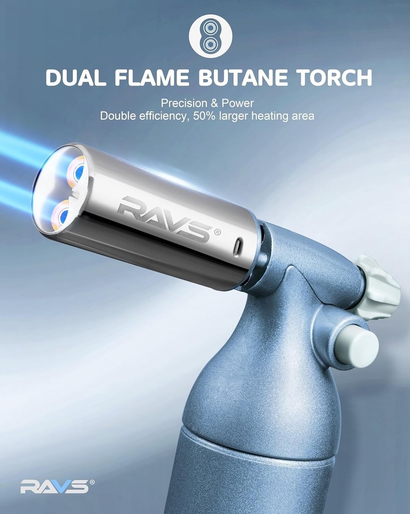 Big Butane Torch, Refillable Industrial Butane Torch Adjustable Double Flames...