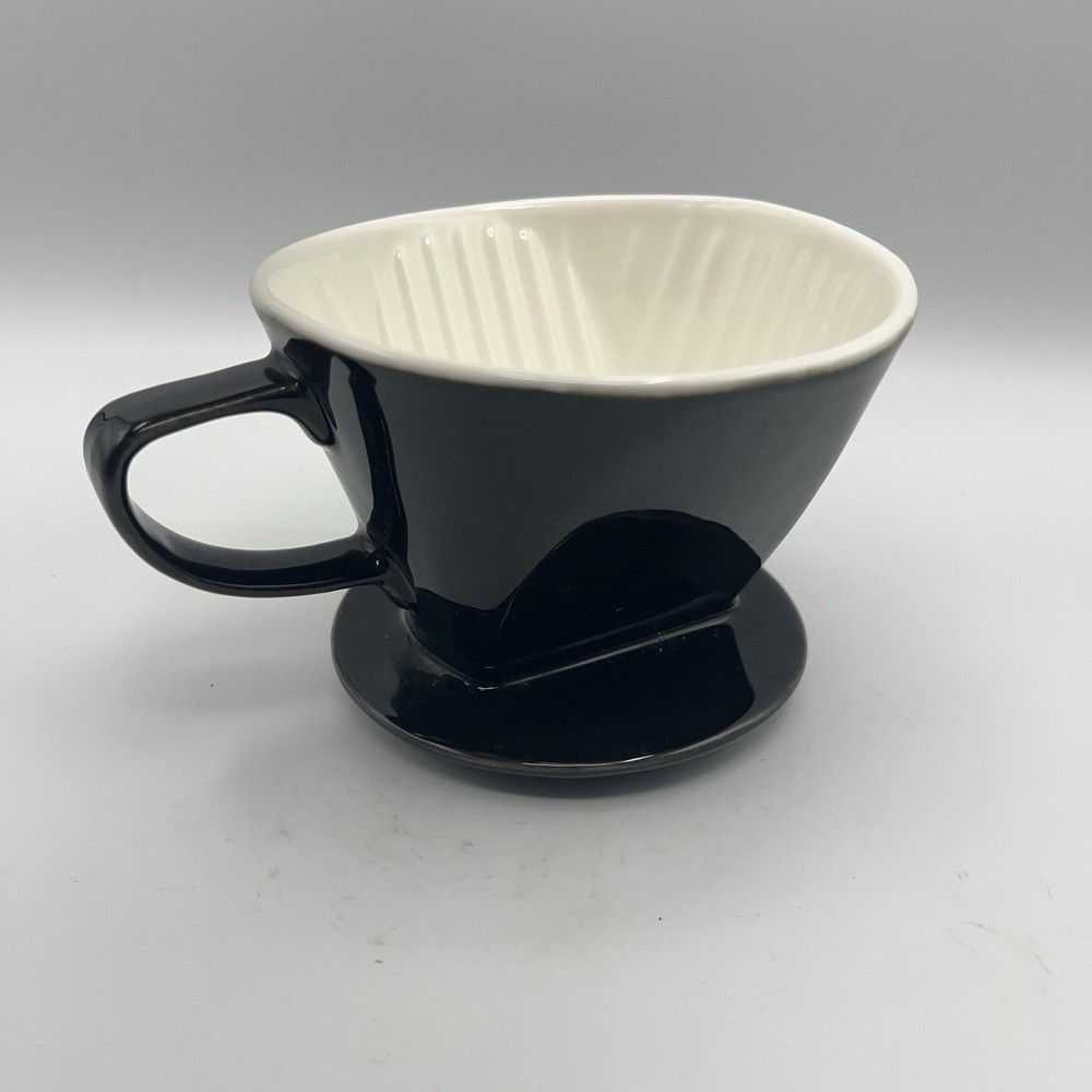 Pour over Coffee Maker, Single Cup Black Ceramic Coffee Dripper